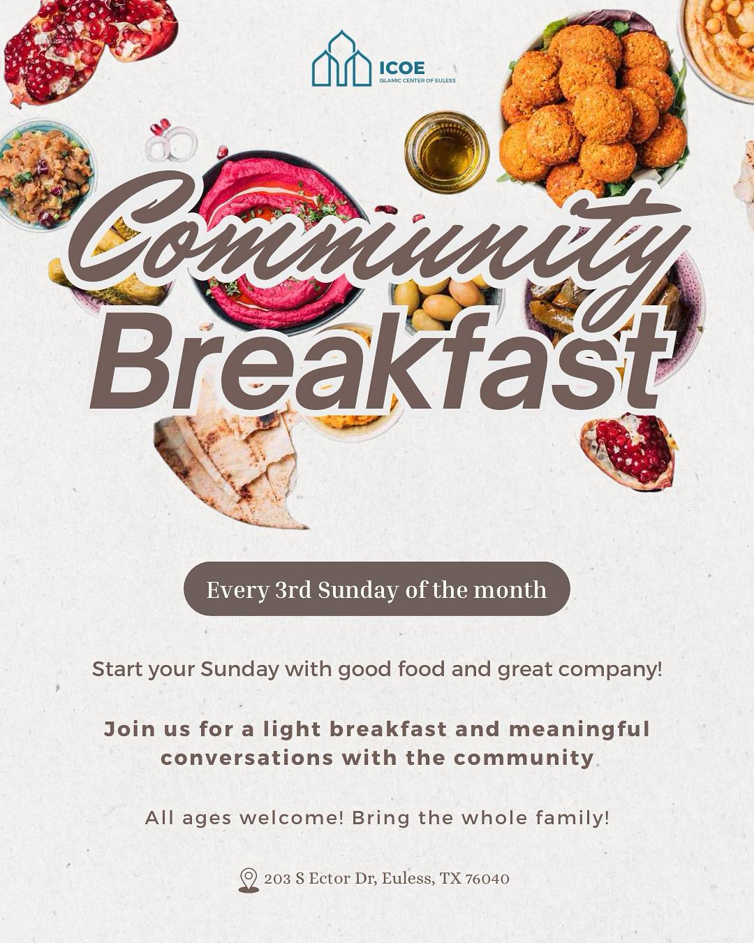 Community Breakfast every 3rd Sunday
